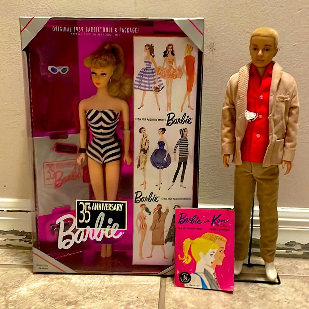 35th anniversary Barbie in box never opened brand new and The ORIGINAL KEN doll!